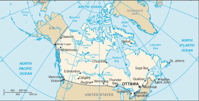 Kaart van Canada