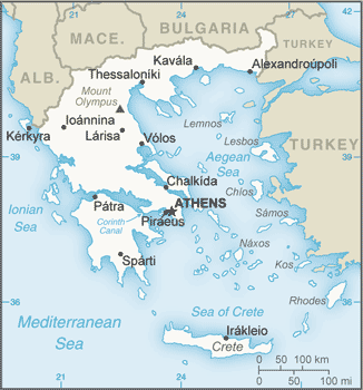 Kaart van Griekenland