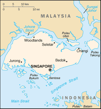 Kaart van Singapore