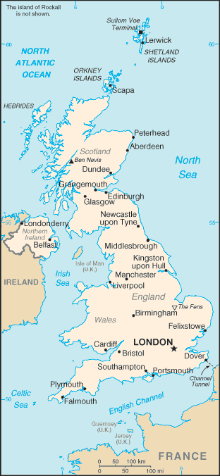 Kaart van United Kingdom