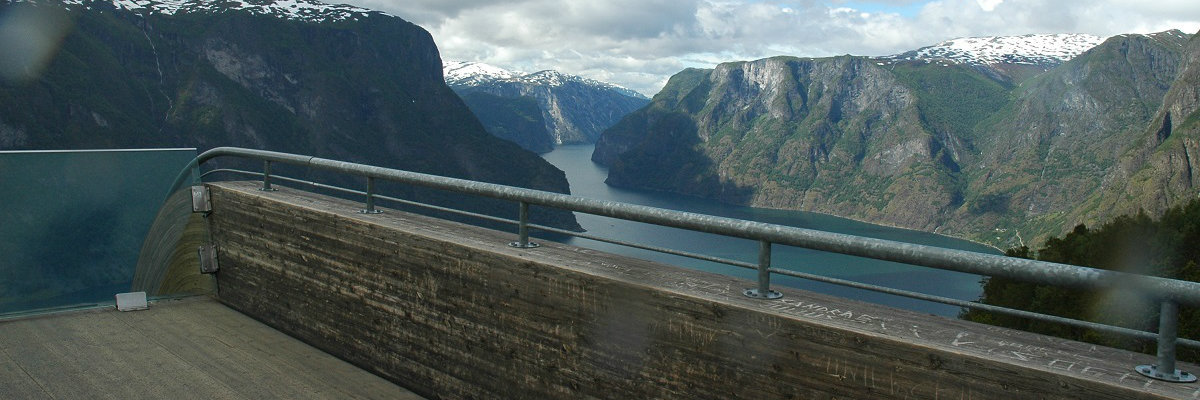 De Aurlandsjford vanaf Stegastein, Noorwegen