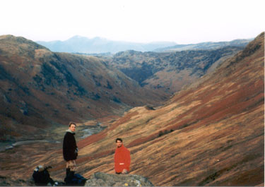 View from Stake Pass on Stonethwaite Valley when the weather is 'slightly' better (Cumbria) (United Kingdom - 2001)