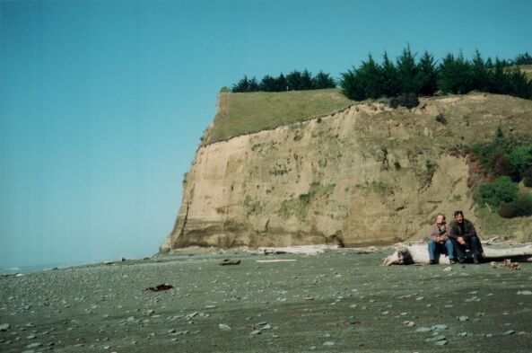 De Kaikoura Coastal Track op het land van Sally en David en Bruce en Heather. (Nieuw Zeeland - 2002)